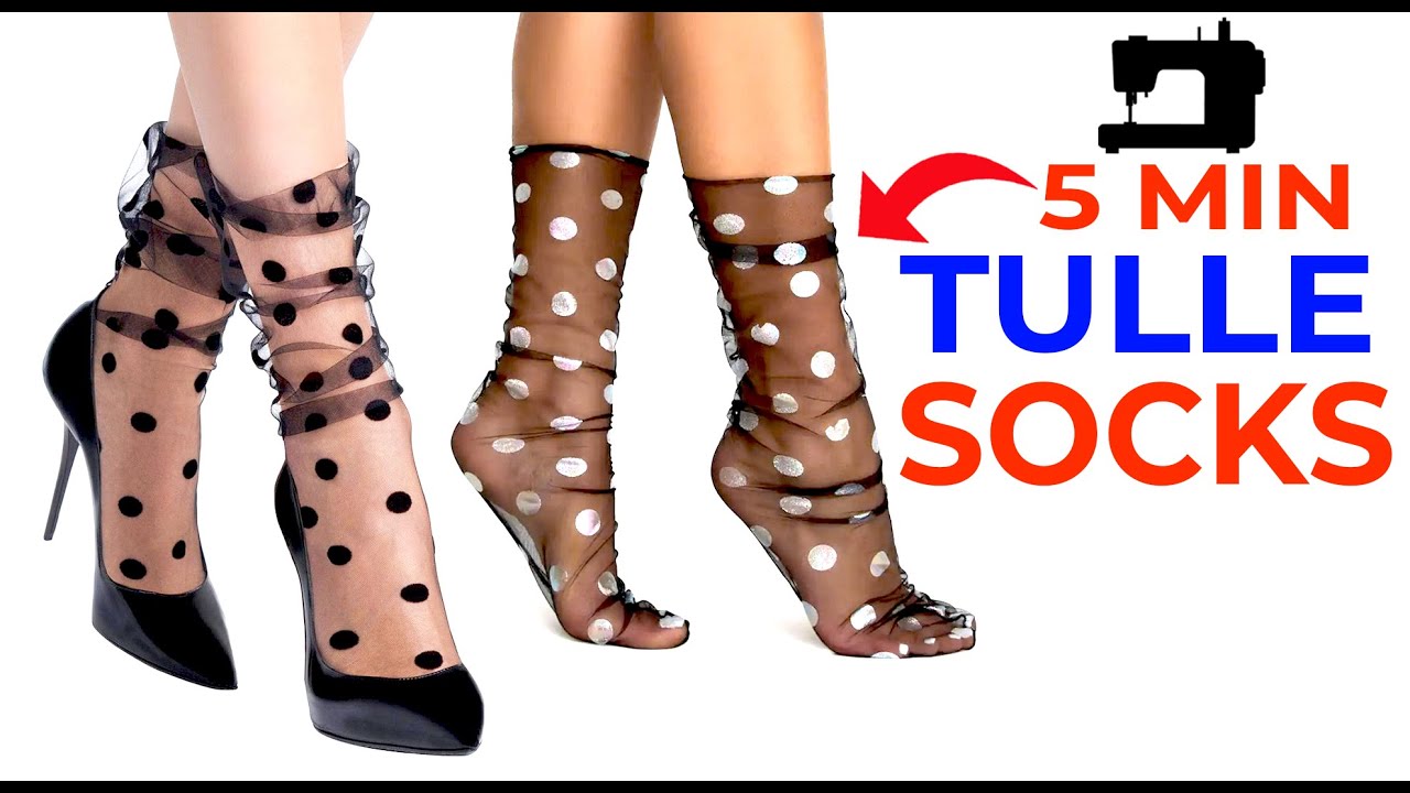 How To Make Socks | 5 Minutes Making | DIY Tulle Sheer Socks | Beginner Sewing Tutorial