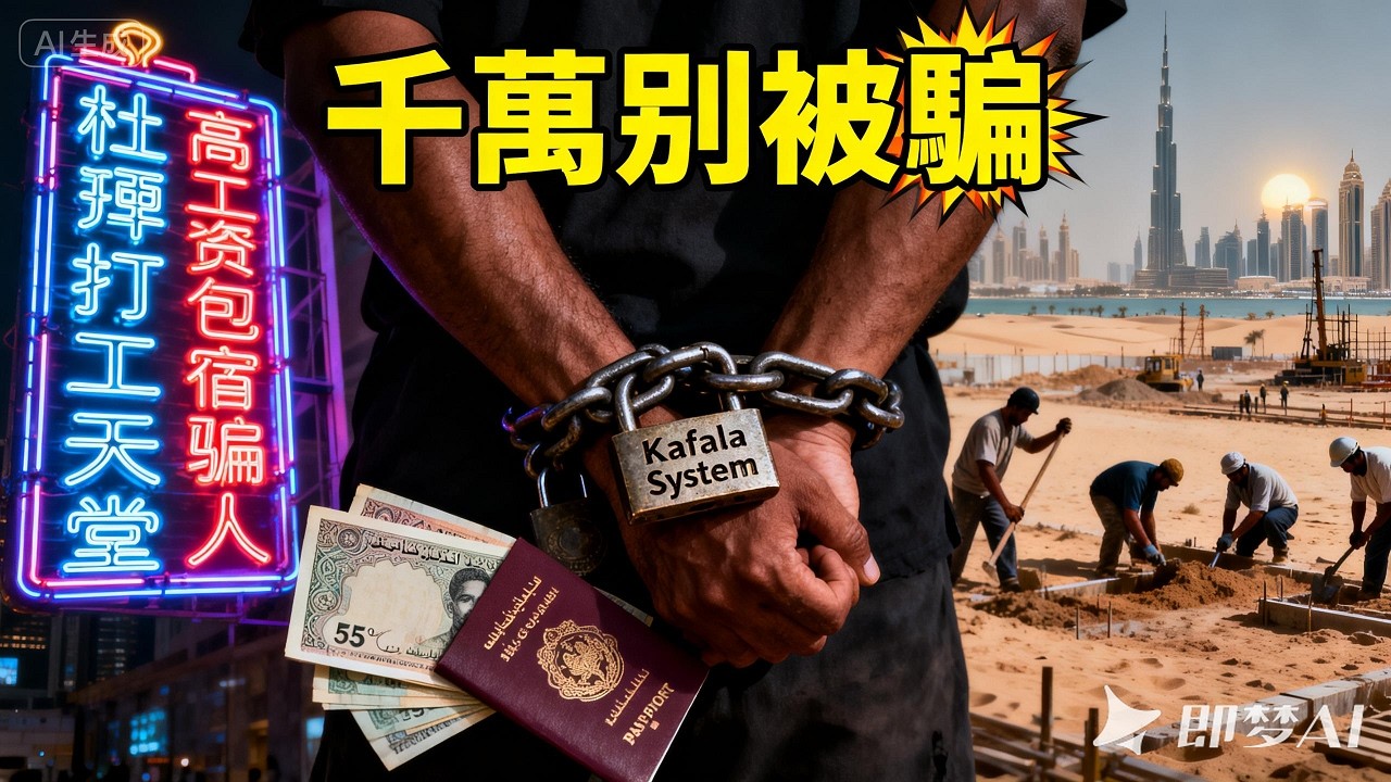 杜拜黃金 ATM 的背後！奢華奇蹟竟是底層血淚堆出來的？現代奴隸制度震驚       杜拜#杜拜黑暗面#卡法拉制度#外籍勞工#杜拜打工#杜拜奇蹟#奢華都市#現代奴隸制