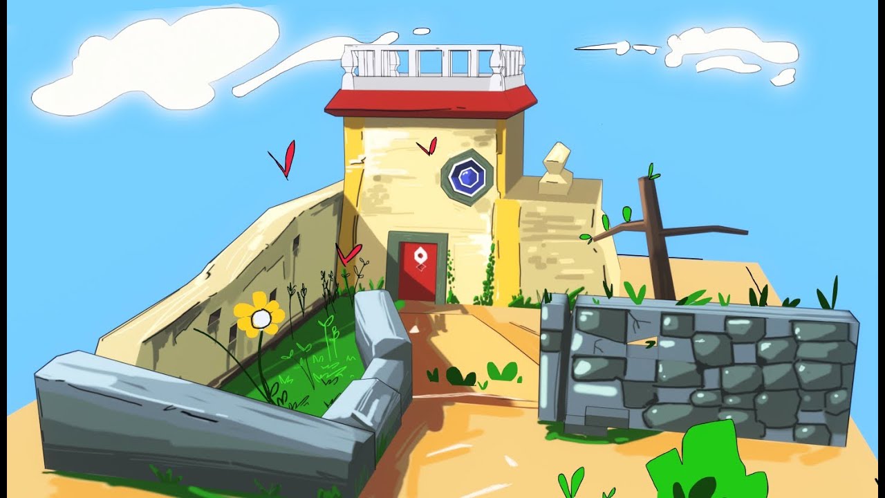 Blender 2d/3d Process - Making a Stylized Hand Painted Toon Style Environment With Grease Pencil