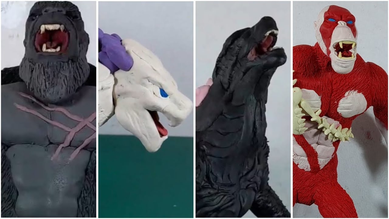 HAGO TODOS LOS MOSTERVERSE DE PLASTILINA - godzilla x kong