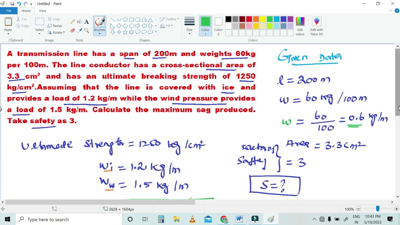 Sag Calculation poblem#3 in TD
