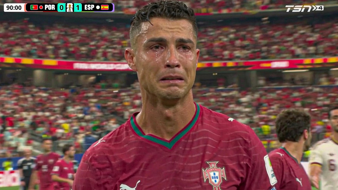 Emotional Cristiano Ronaldo Crying Badly After Last Match, Spain vs Portugal 1-0 Highlights  Fifa WC