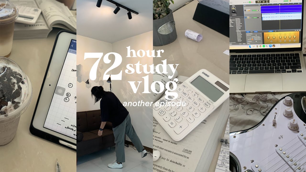 72 hour study vlog 😖 midterm exam week prep (college edition) & getting a fender stratocaster! (ph)