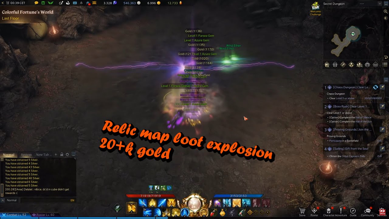 Lost Ark - Relic Tier 2 Map - 20k+ gold looted in one go!