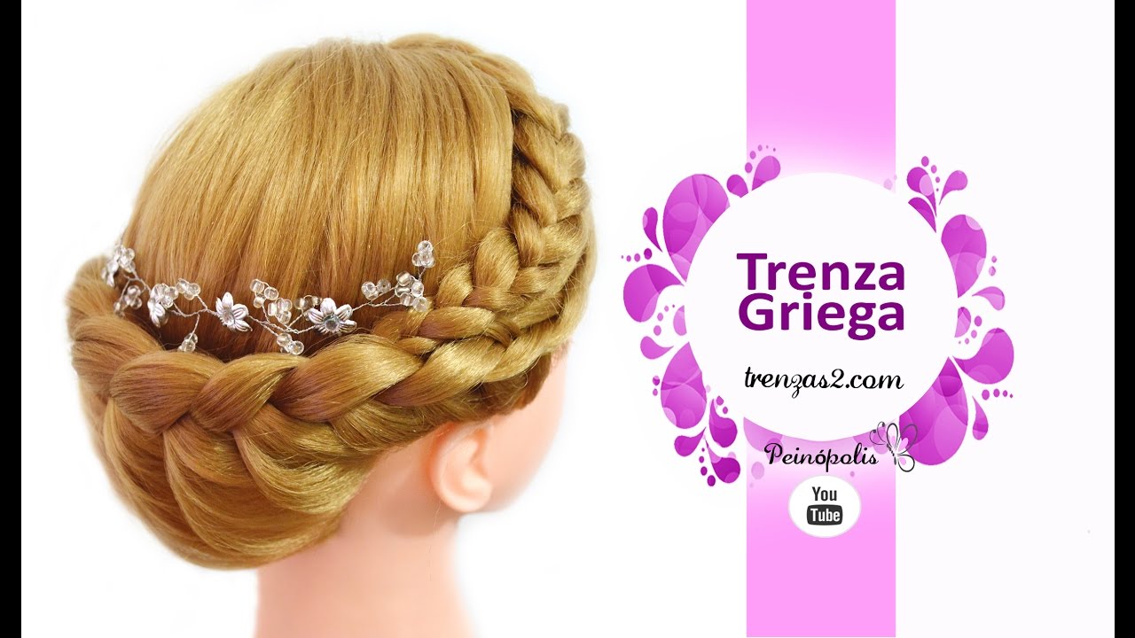 Trenza Griega con Peinados de fiesta para cabello largo - Recogidos faciles y rapidos