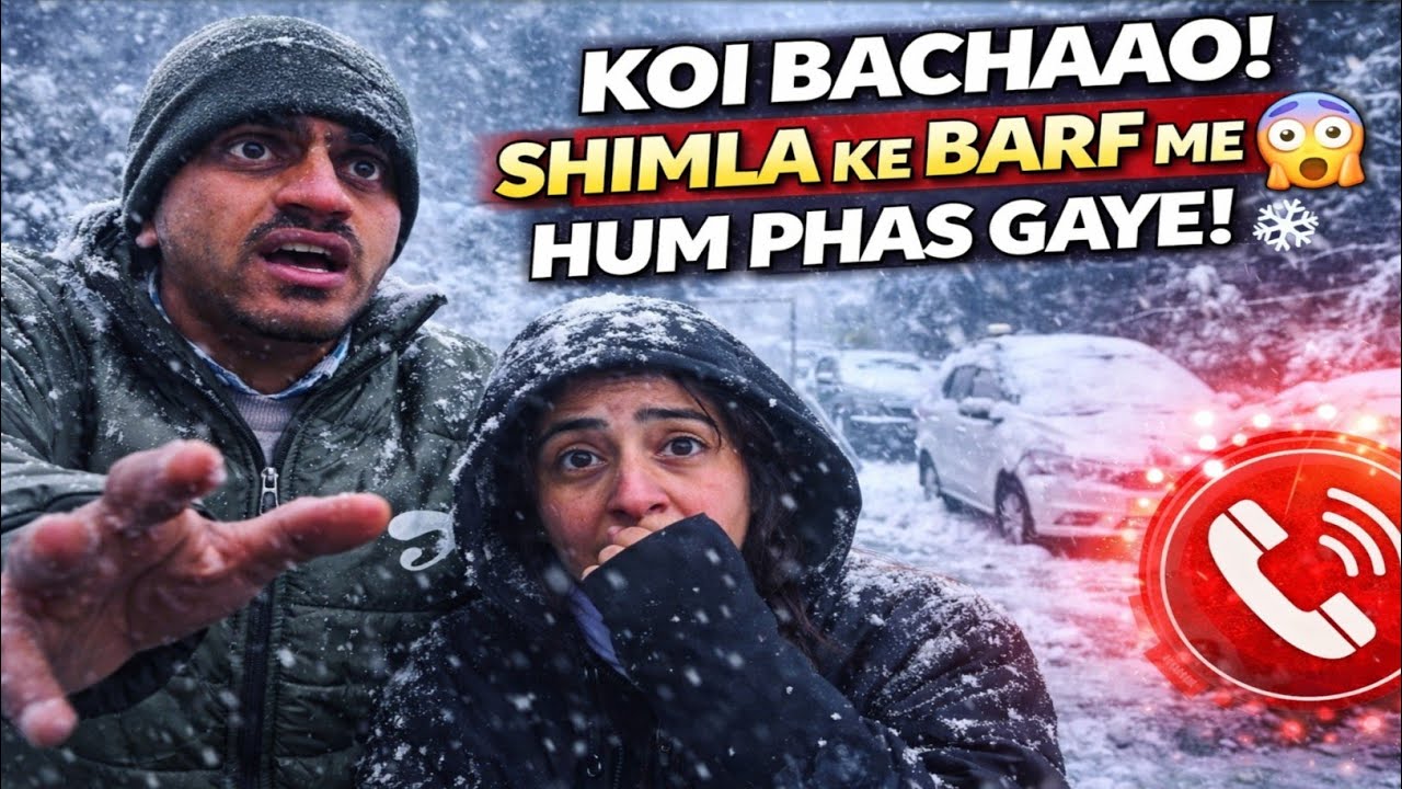 Shimla barf me phas gaye hum 🥶🚨Shimla Snowfall Vlog #shimlasnowfall #himachalpradesh