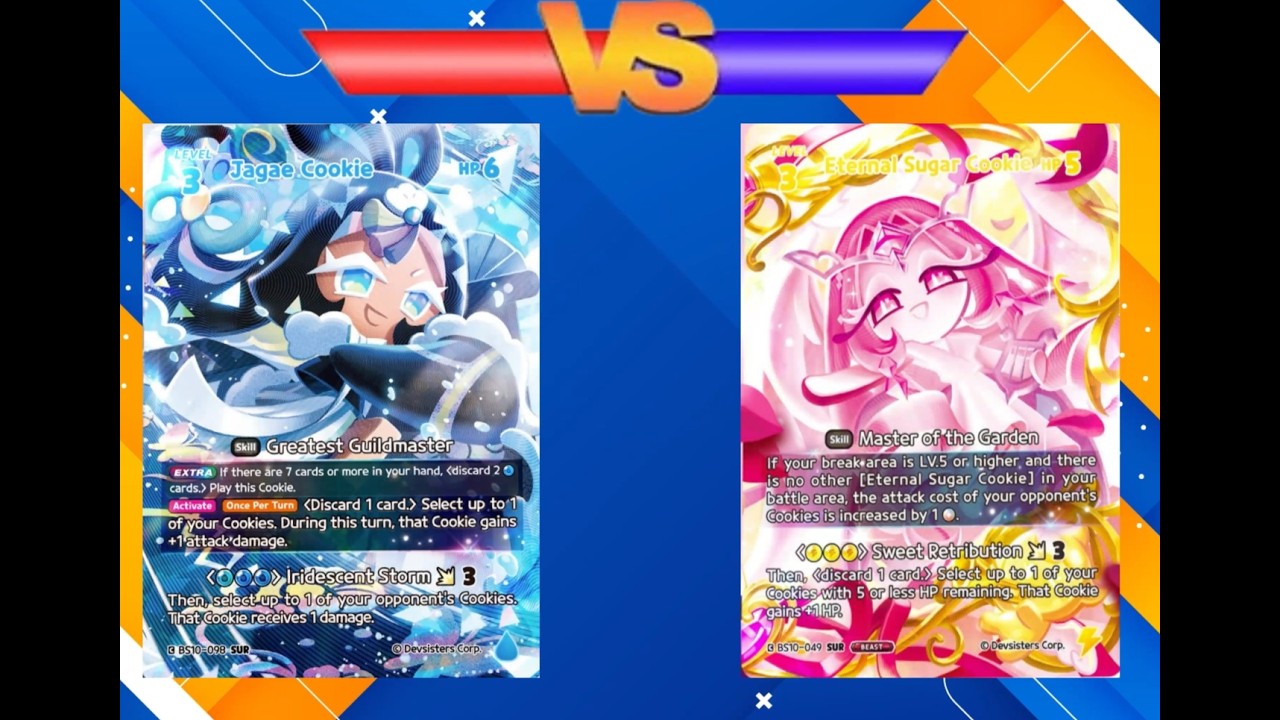 Cookie Run Braverse TCG: Proxy-BS10 Eternal Sugar Cookie VS Proxy-BS10 Jagae Cookie