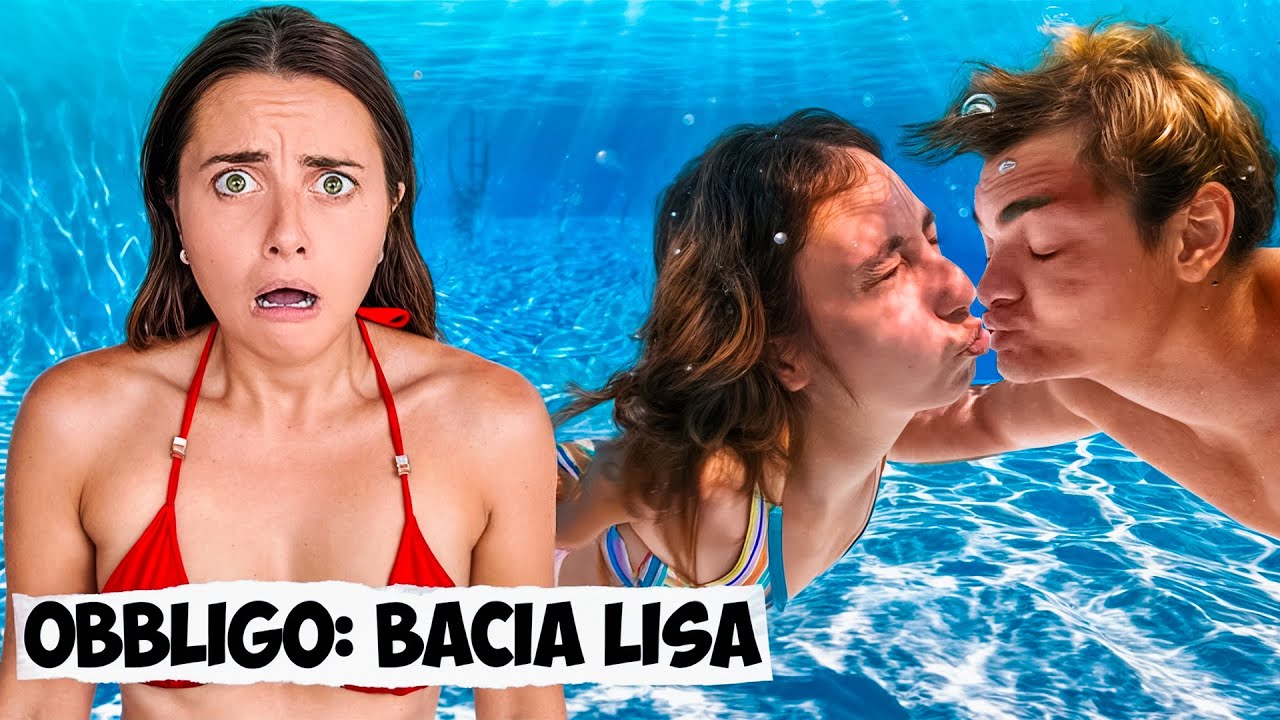 GIOCO DELLA BOTTIGLIA GIGANTE IN PISCINA CON TUTTI I NOSTRI AMICI! ROBBI BACIA LISA LA BULLA 💔🍾