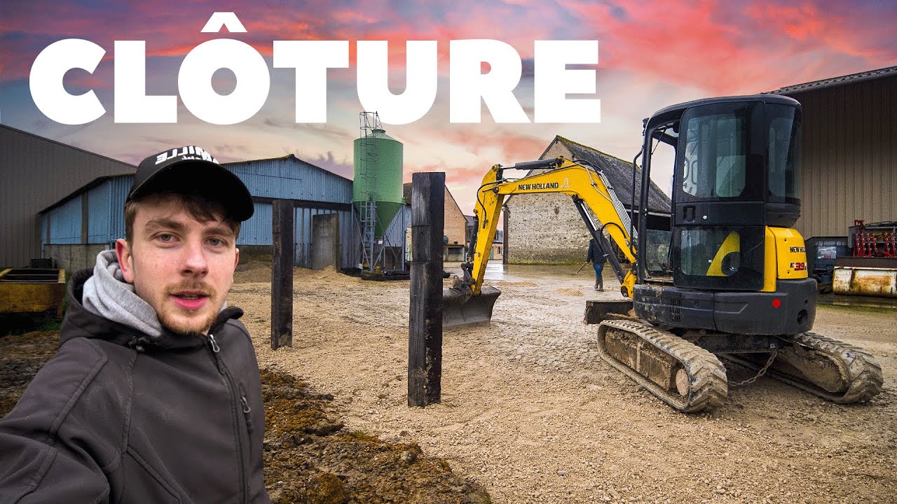 Un peu de TP &agrave; la ferme, avec la PELLE NEW HOLLAND !