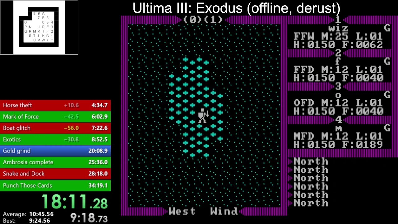 Ultima III (PC DOS) Speedrun New Route (former) World record!