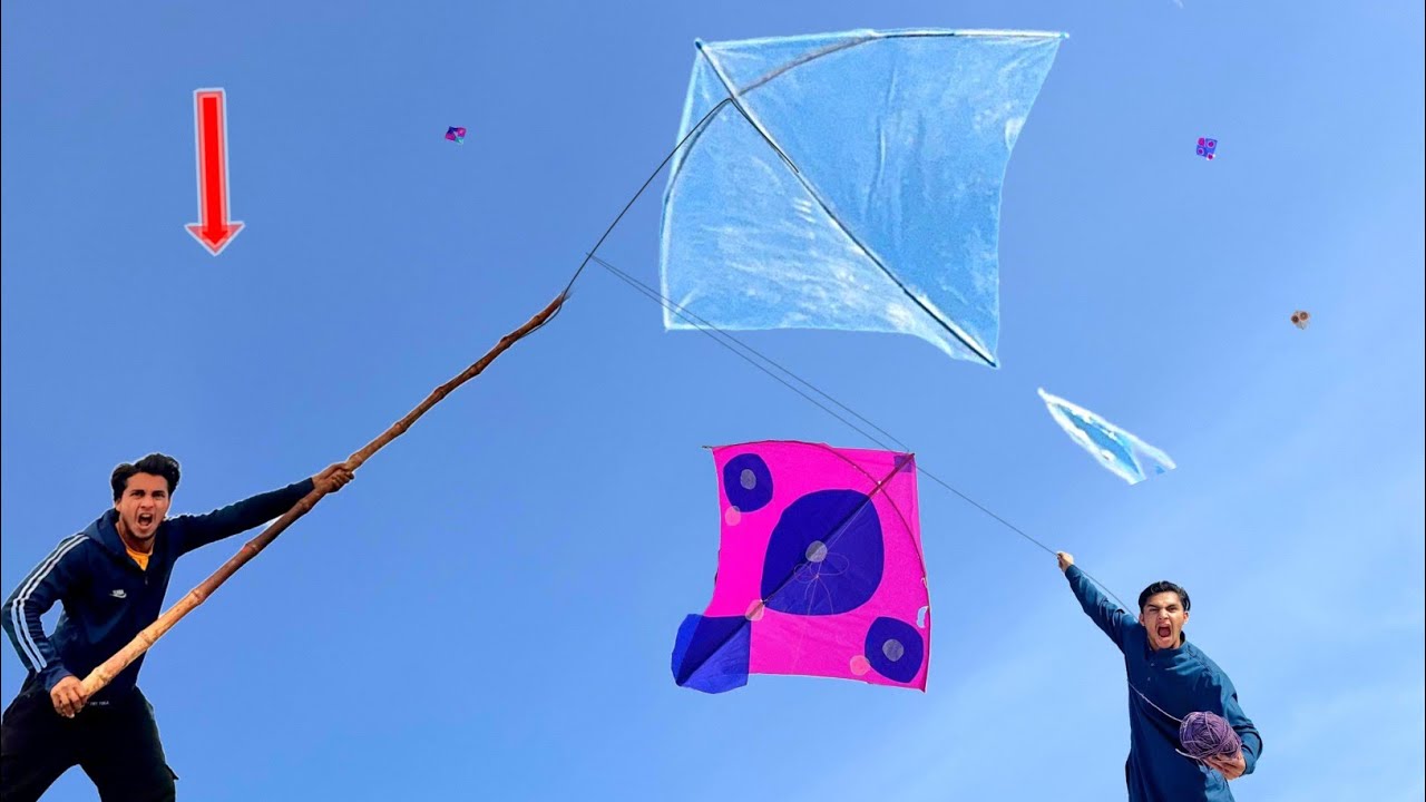 5 Feet Plasticbag Pari Flying With Long Sticks Catch 1 Tawa Kite | Lahore Basant Come