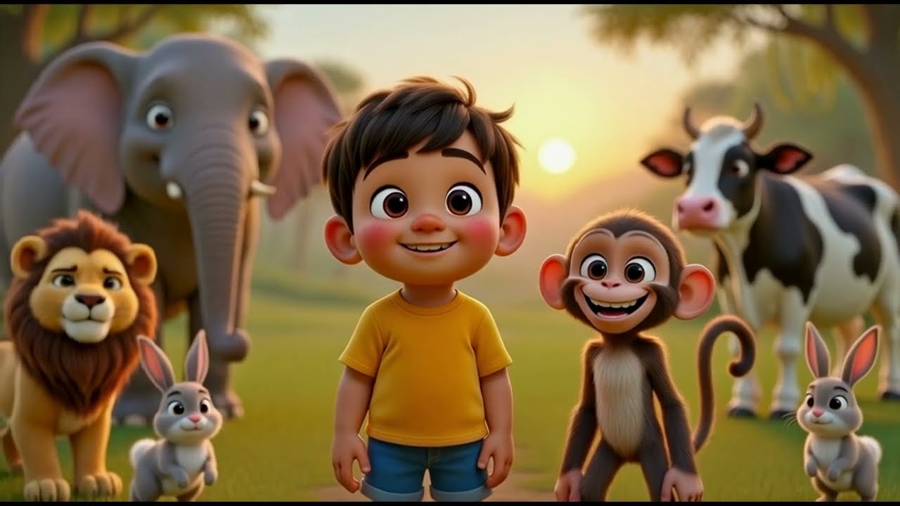 Animals Song for Kids Hindi 🐘🦁 | Jungle Story Song | Preschool Learning