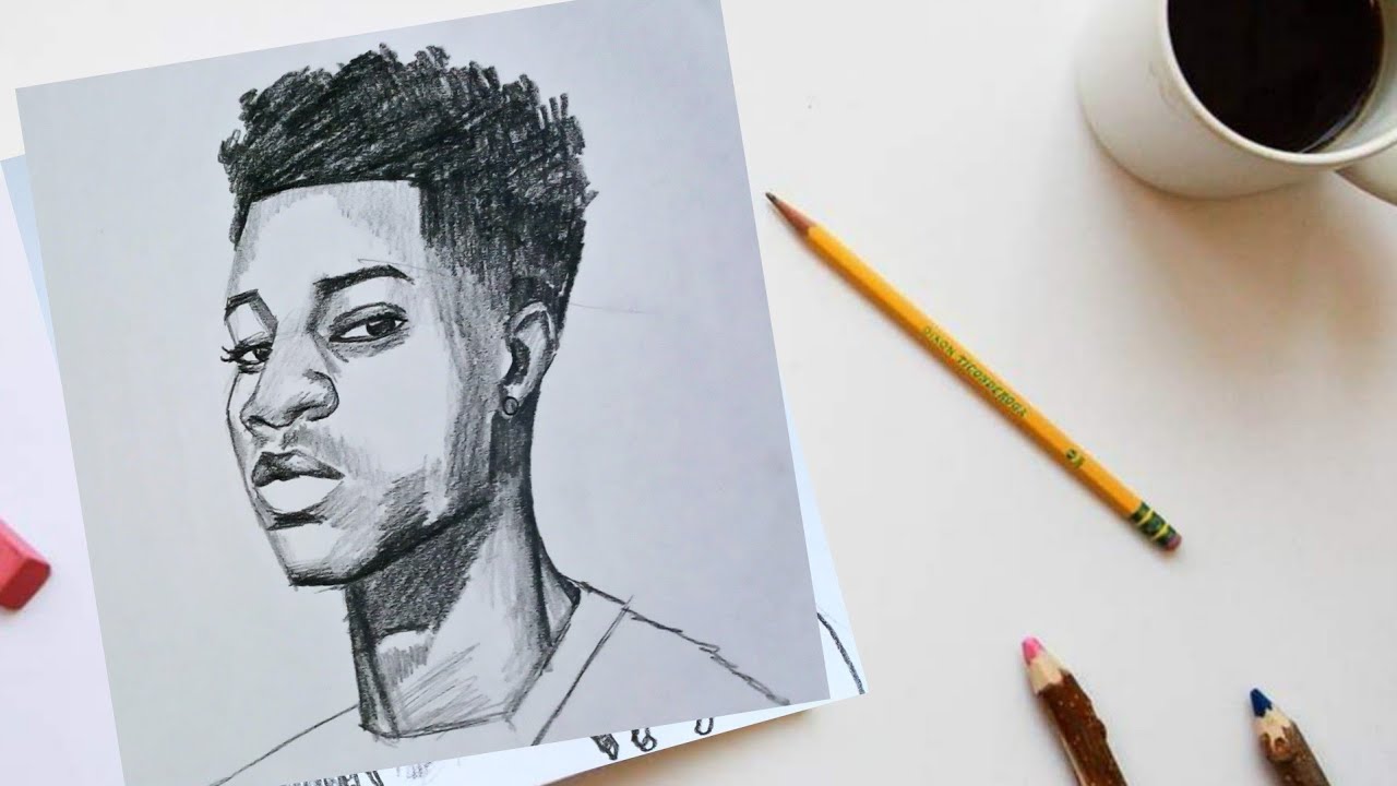 man drawing