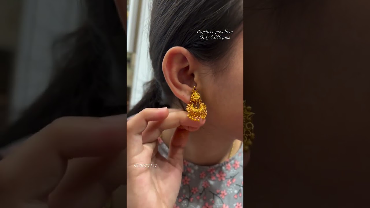 very beautiful and lightweight gold Ramleela earring design start from only 5 grams