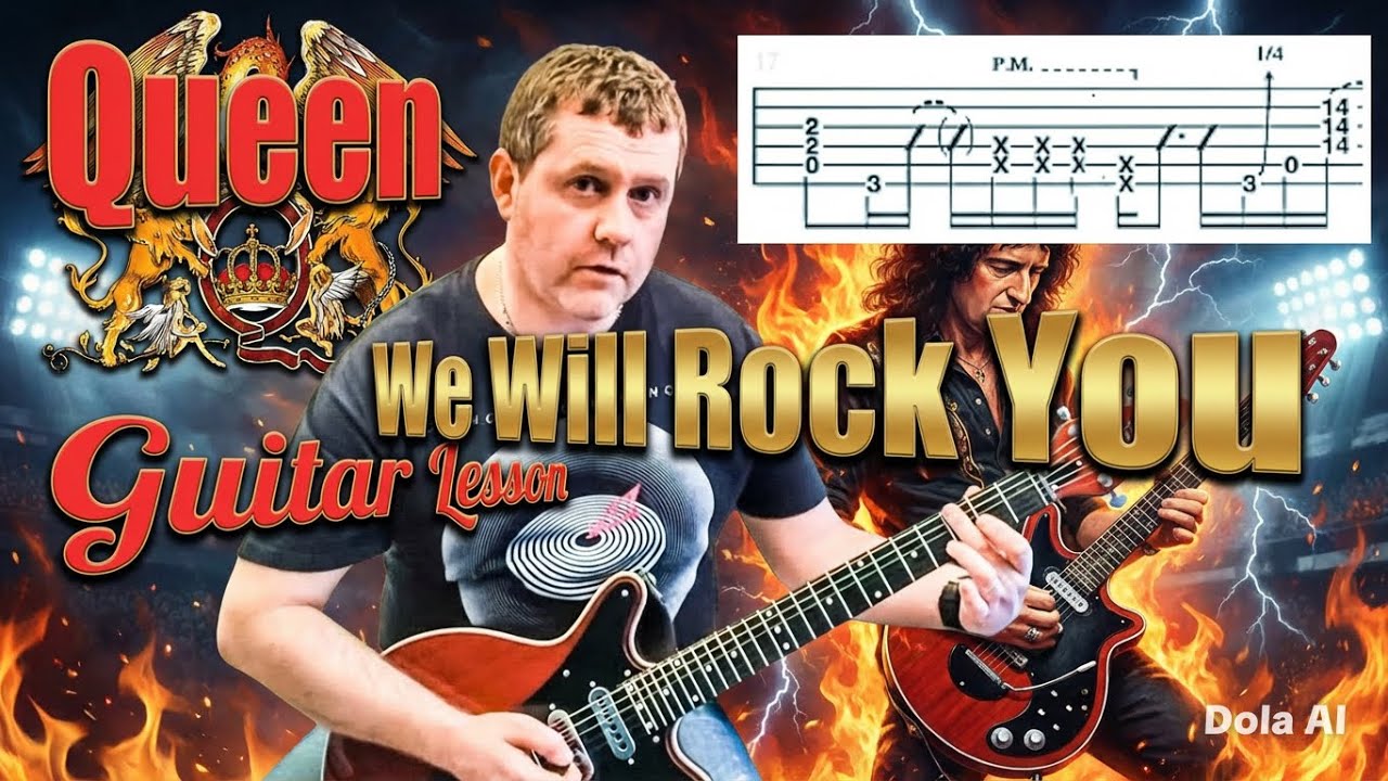 Queen - We Will Rock You - Guitar Tutorial (Guitar Tabs)