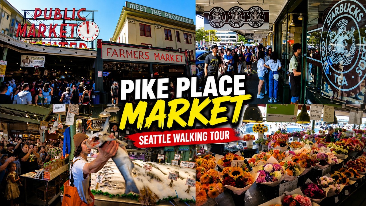 PIKE PLACE MARKET SEATTLE | Walking Tour | 4K 🎧