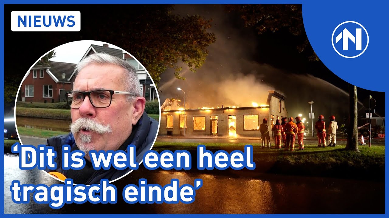 Pand van voormalig café De Harmonie brandt tot op de grond af