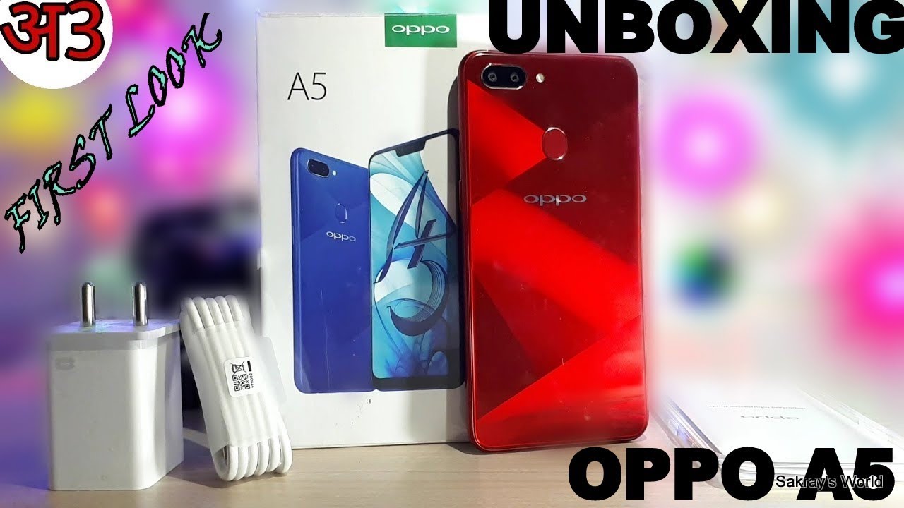 Unboxing the New OPPO A5 with 4GB RAM & First Look in Red Diamond Colour