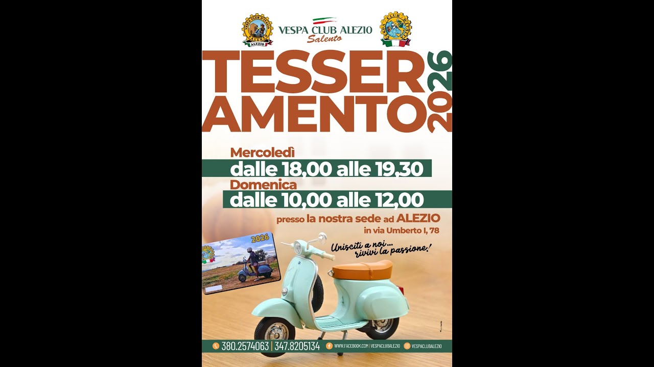 Tesseramento Vespa Club Alezio 2026