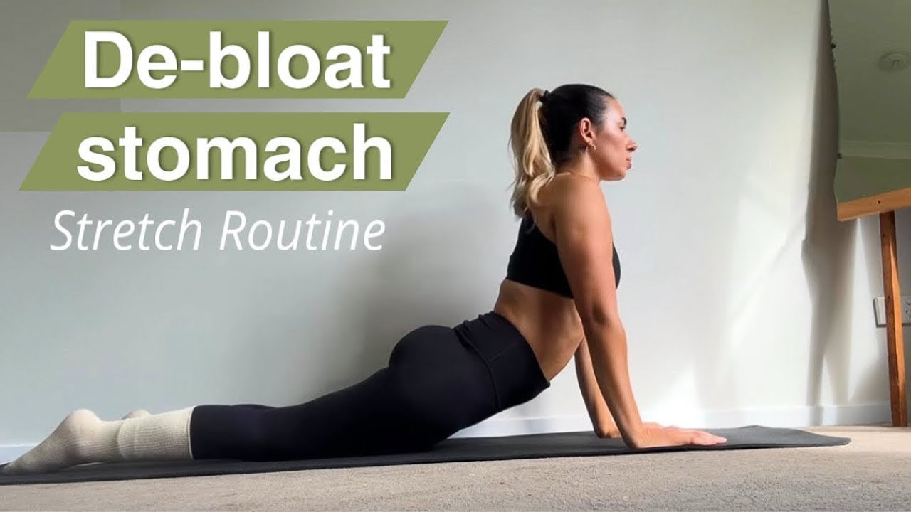 STOMACH DE-BLOATING STRETCH ROUTINE | Helps digestion, constipation & IBS