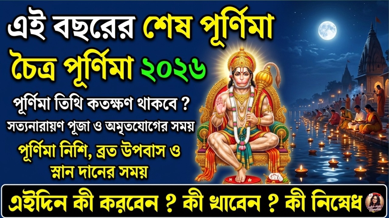 চৈত্র পূর্ণিমা ২০২৬ সময়সূচি | April Purnima 2026 Date and Time | Chaitra Purnima 2026 | Purnima 2026