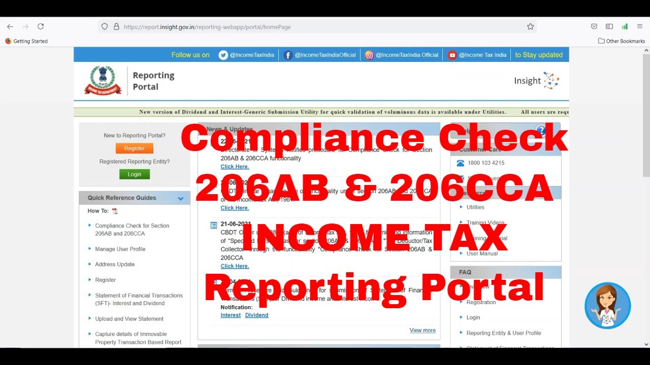 Compliance check facility 206AB and 206CCA live demo | Register on Income Tax Reporting Portal