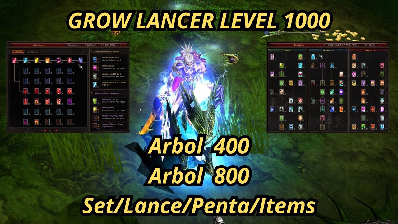 Mu Online: Grow Lancer Lvl 1000 Arbol 400, Arbol 800, Items