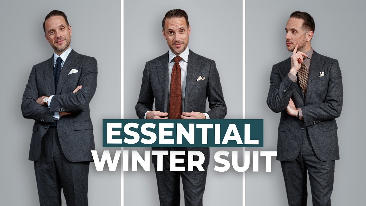 5 Ways To Wear a Grey Flannel Suit | Winter Outfit Ideas Menswear Lookbook