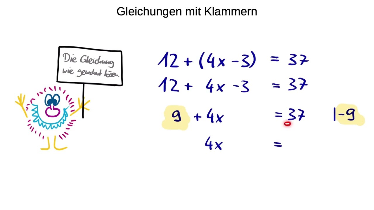 Gleichungen mit Klammern #1,  So löst du eine Gleichung mit Plus-Klammer