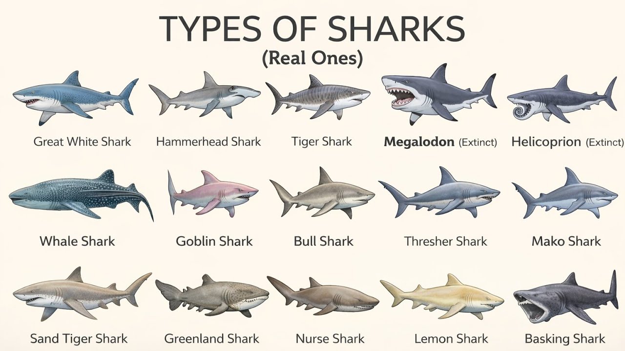 EVERY TYPE OF SHARK EXPLAINED | REAL DOCUMENTARY | 8K QUALITY 