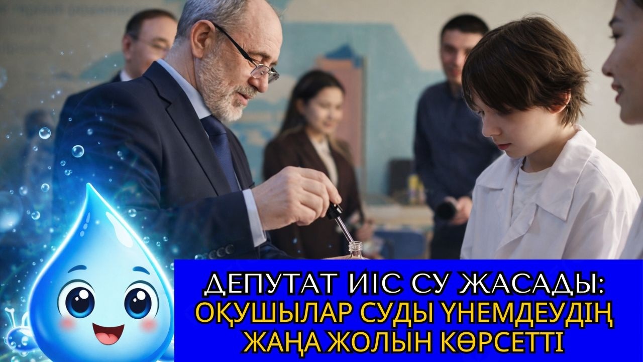 Депутат иіс су жасады: Оқушылар суды үнемдеудің жаңа жолын көрсетті