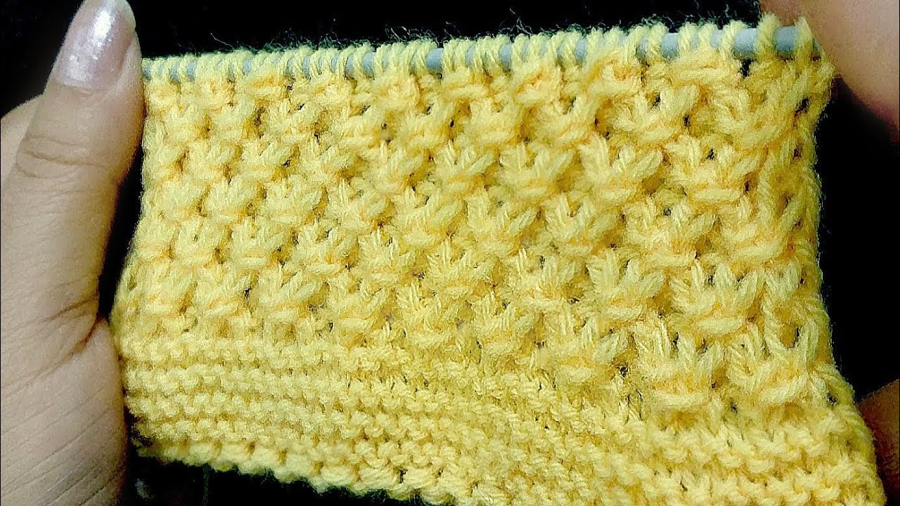 2 सिलाई का बहुत ही आसान बुनाई डिज़ाईन/Easy 2 Rows Knit Pattern for Baby Layette, Men's Pullovers
