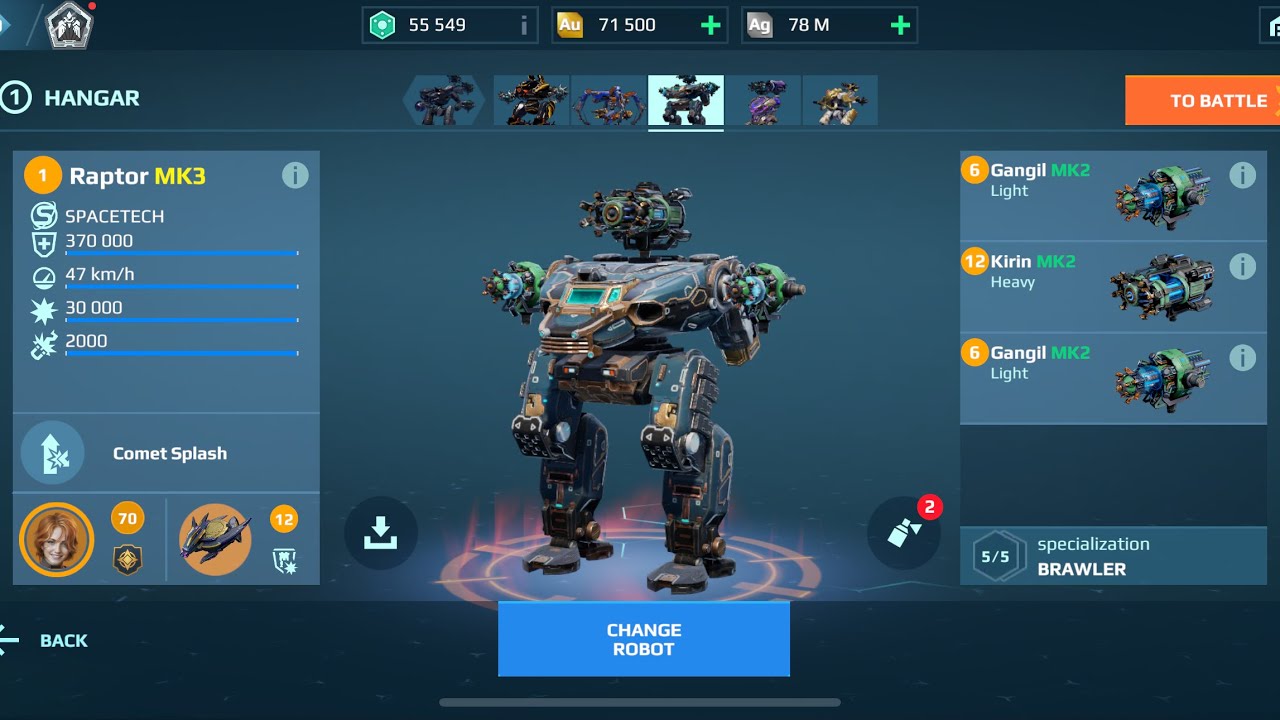 Raptor Gangil Kirin | War Robots Gameplay