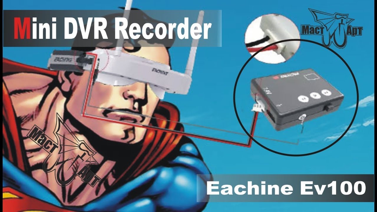 Как настроить DVR приставку для FPV очков Eachine EV100. DVR Eachine EV100
