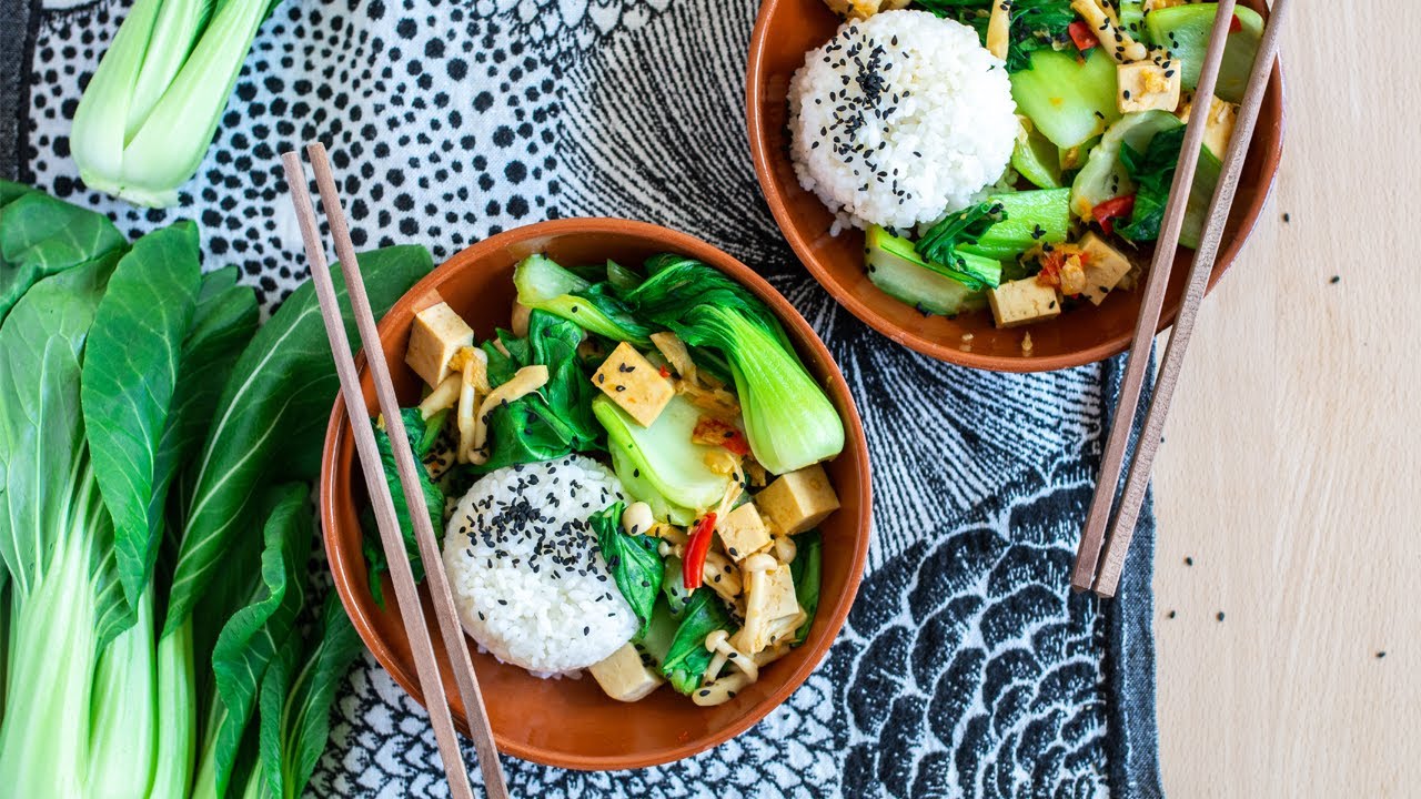15 MIN TOFU-PAKSOIWOKKI 🥬 herkullinen ja nopea vegaaniruoka arkeen 🥬 vain 10 ainesosaa