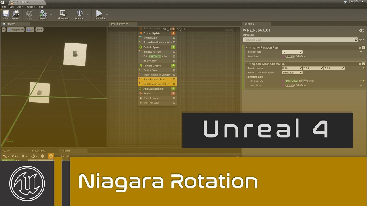 UE4 - Niagara Sprite and Mesh Rotation
