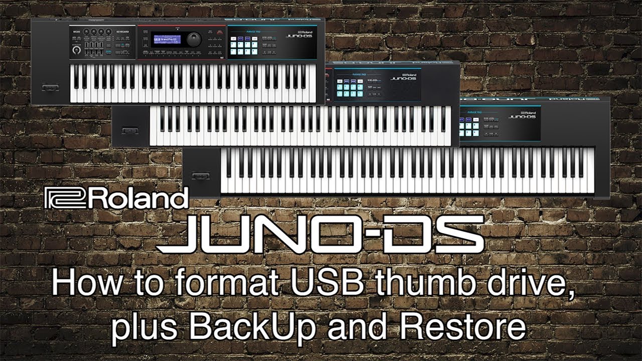 Roland Juno-DS - How to format USB thumb drive, plus BackUp and Restore