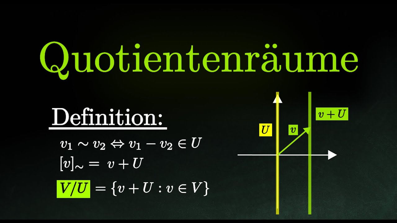 Quotientenraum/Faktorraum EINFACH erklärt! - Beispiel, Definition (Lineare Algebra)