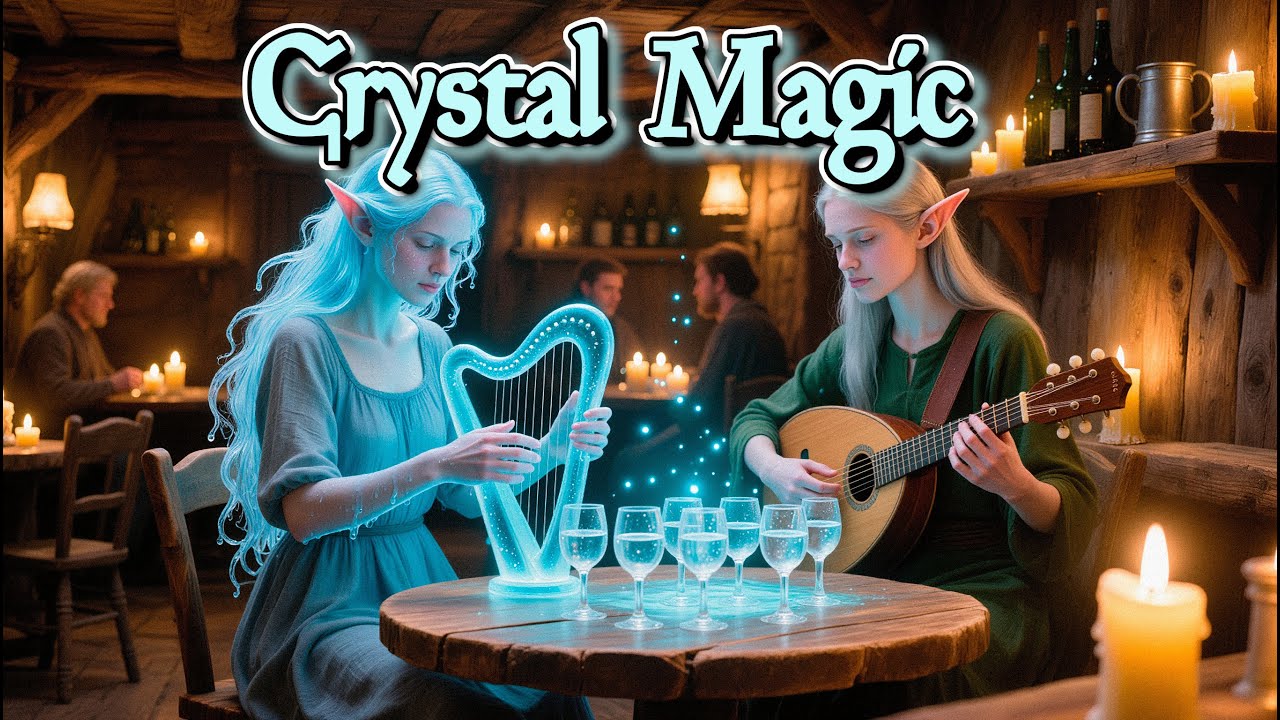 Tavern Log: The Water Genasi 🌊 Glass Harp & Lute Duet | Ethereal Fantasy Music 🌲🕯️