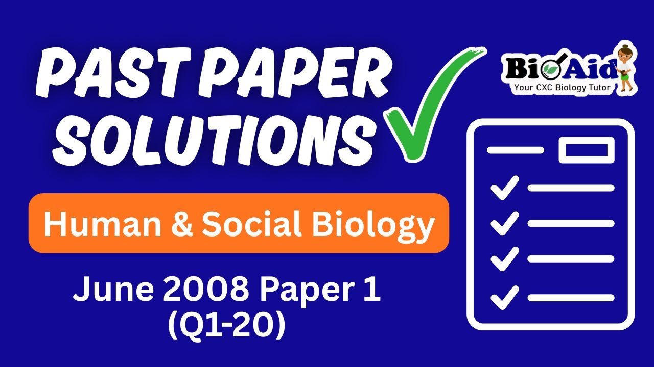 CSEC Human & Social Biology| Multiple Choice Paper 1 (Q1-20)