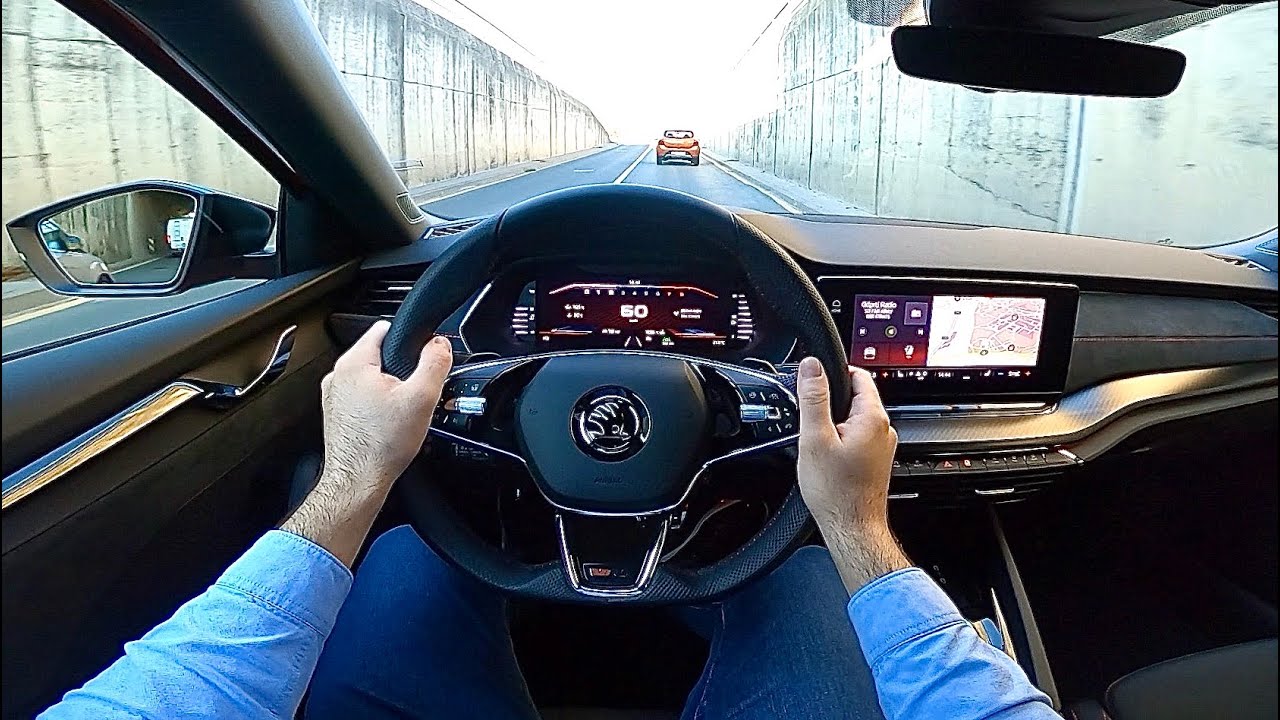 Новая Skoda Octavia RS 2021 - тест-драйв POV (ЧИСТЫЙ ДВИЖЕНИЕ И ЗВУК ДВИГАТЕЛЯ) 245 л.с. 2.0 TSI