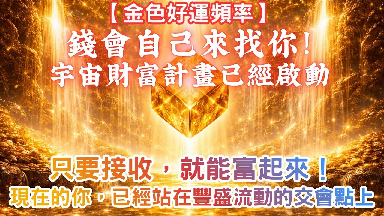 【金色好運頻率】錢會自己來找你！｜宇宙財富計畫已經啟動｜只要接收，就能富起來！現在的你，已經站在豐盛流動的交會點上
