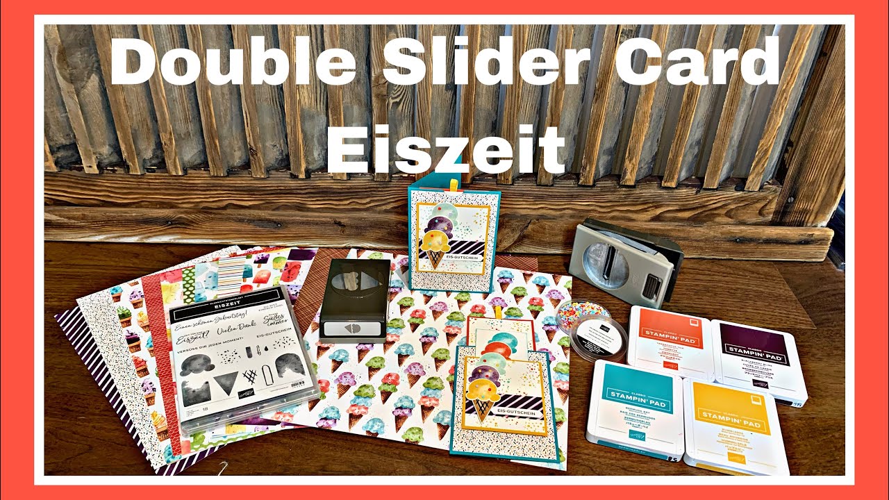Double Slider Card Eiszeit Karte Stampin`UP! Anleitung Tutorial Deutsch Schiebekarte