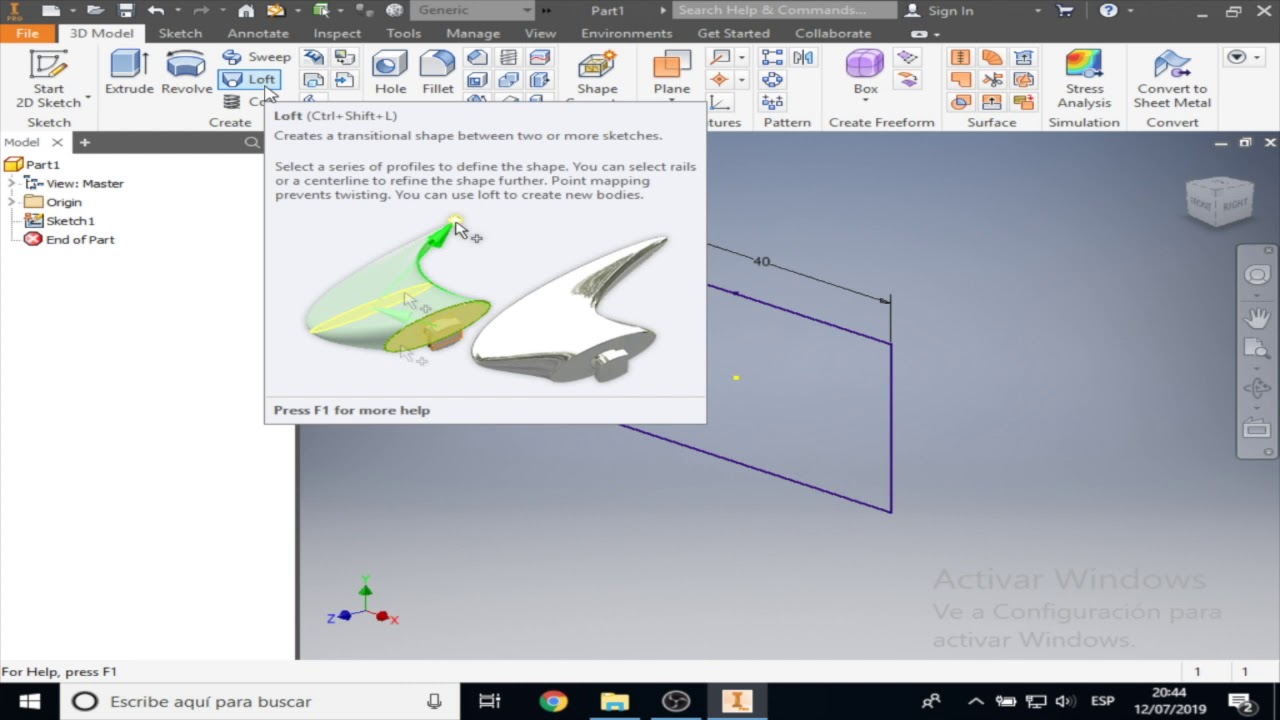 Tutorial Inventor Comando Loft