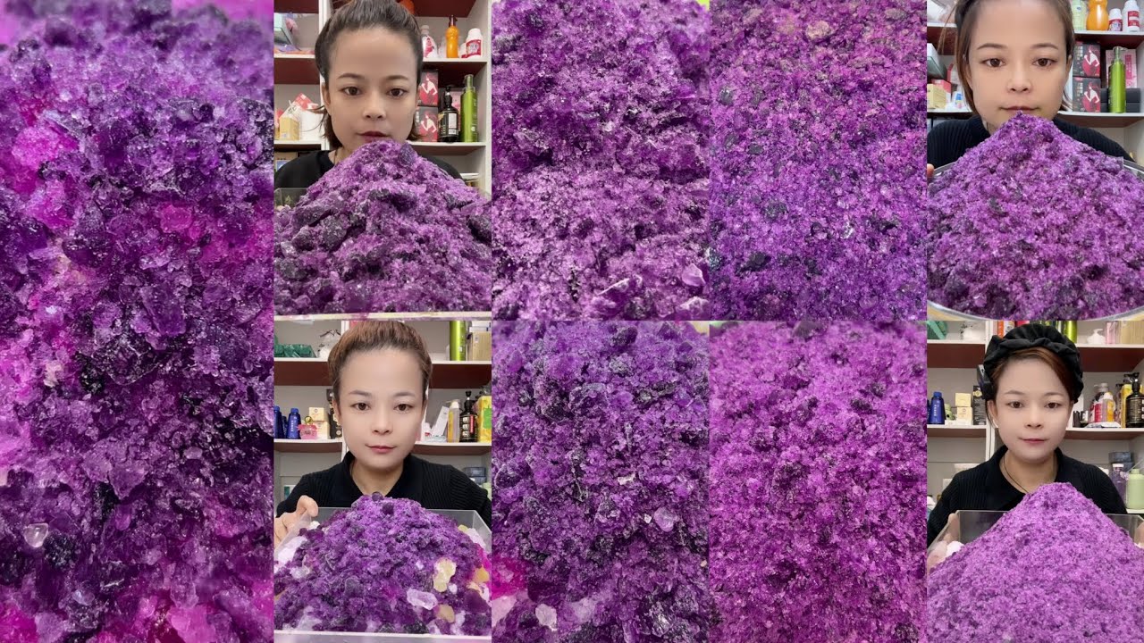 Y14 JEWELLERY PURPLE SHAVED CRUNCHY ICE EATING ASMR 