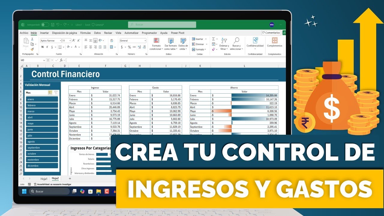 Crea tu Plantilla Financiera en Excel: Control de Ingresos, Gastos y Ahorros con Gráficos Dinámicos