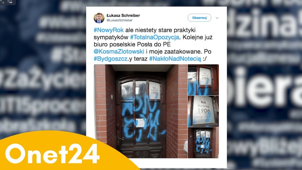 Zniszczono drzwi biur posł&oacute;w PiS | Onet24