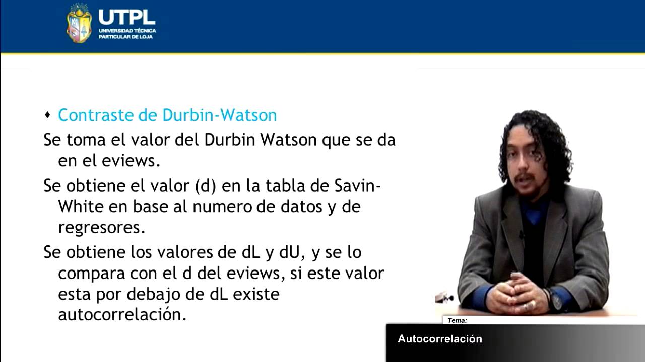 UTPL AUTOCORRELACIÓN [(ECONOMÍA)(ECONOMETRÍA II)]