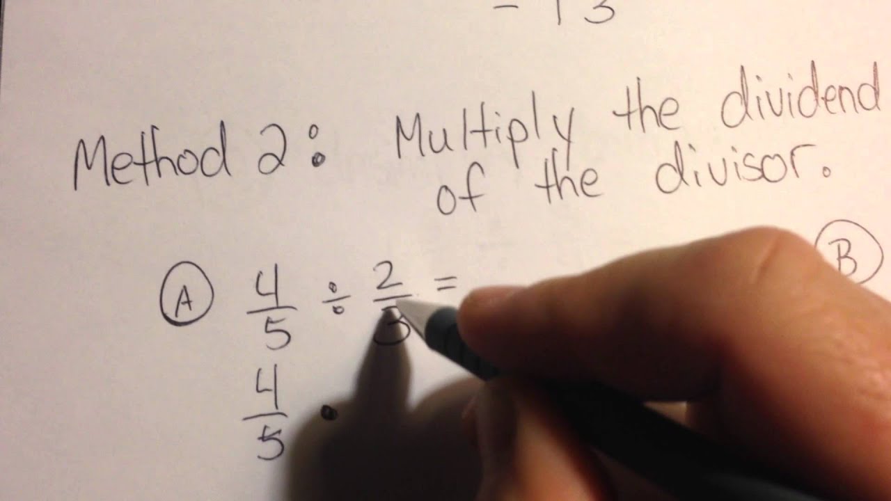 Dividing fractions using a reciprocal