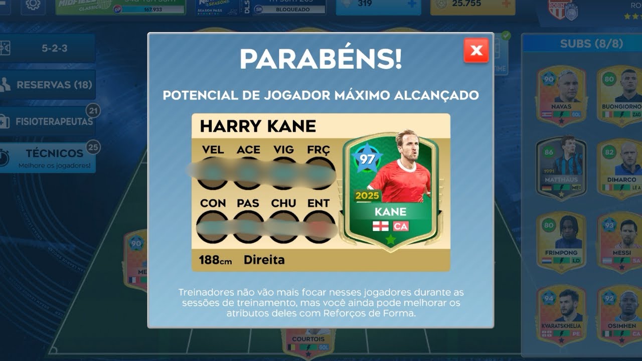 🔥UPAGEM DO HARRY KANE 87 VERS&Atilde;O TOTY NO DLS 26